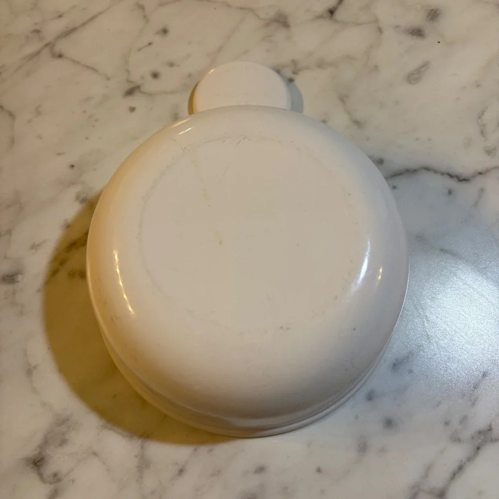 Vintage Corning White Milk Glass Soup Chili Bowl with Tab Handle 15oz Made inUSA